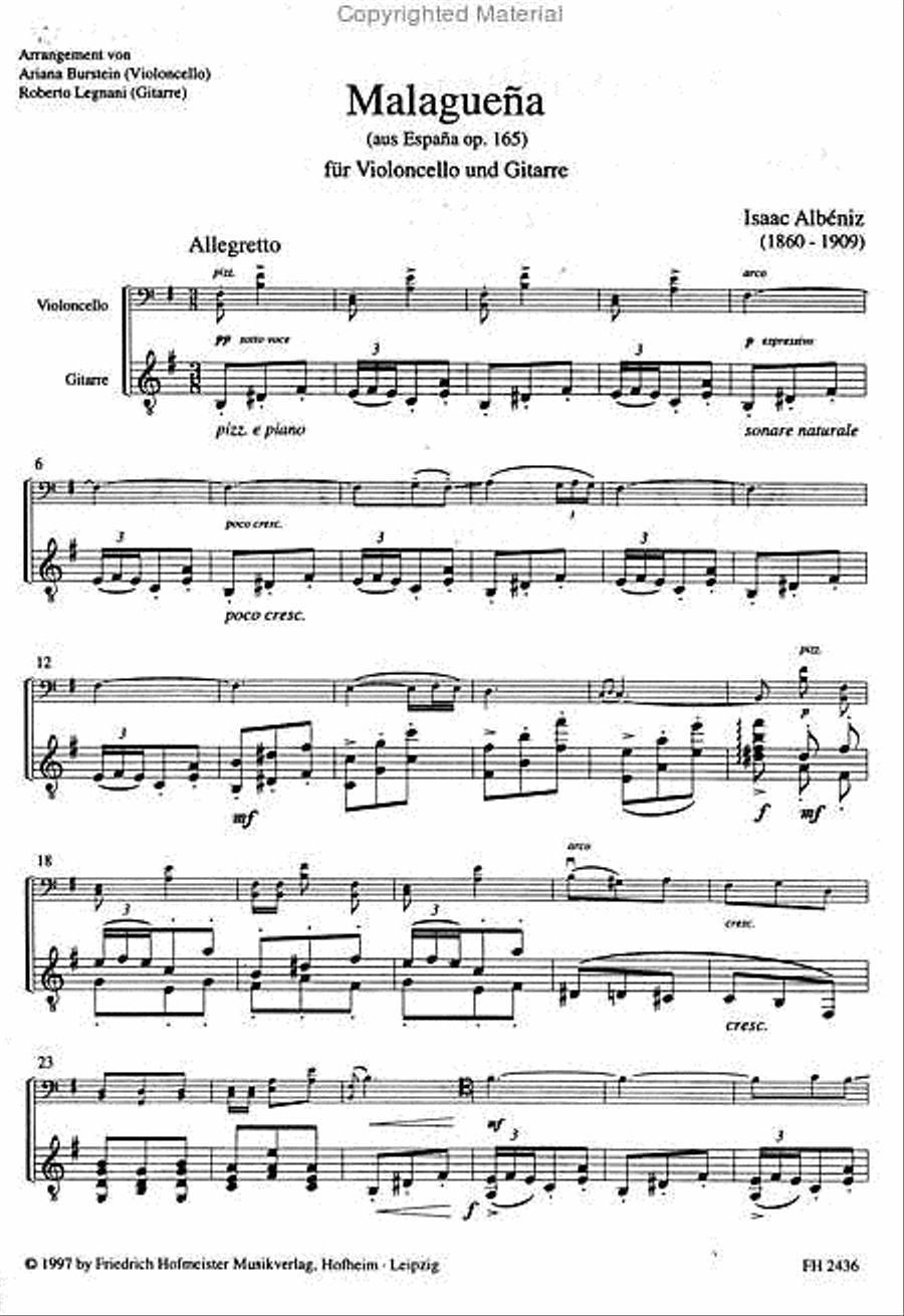 Malagueña Cello scores gallery preview page 2