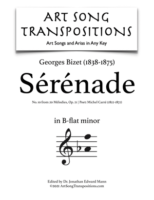 BIZET: Sérénade, Op. 21 no. 10 (transposed to B-flat minor)