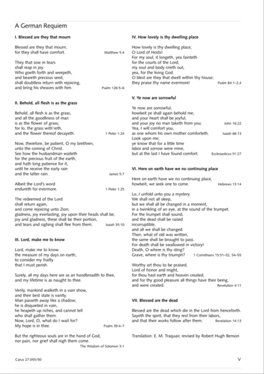 Ein Deutsches Requiem (German Requiem) 4-Part scores gallery preview page 6