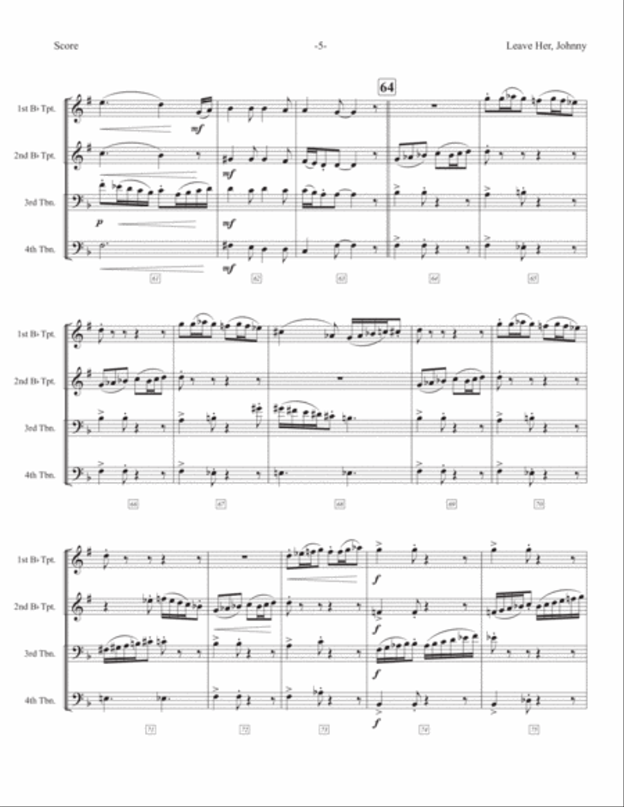 Leave Her Johnny Brass Ensemble scores gallery preview page 6