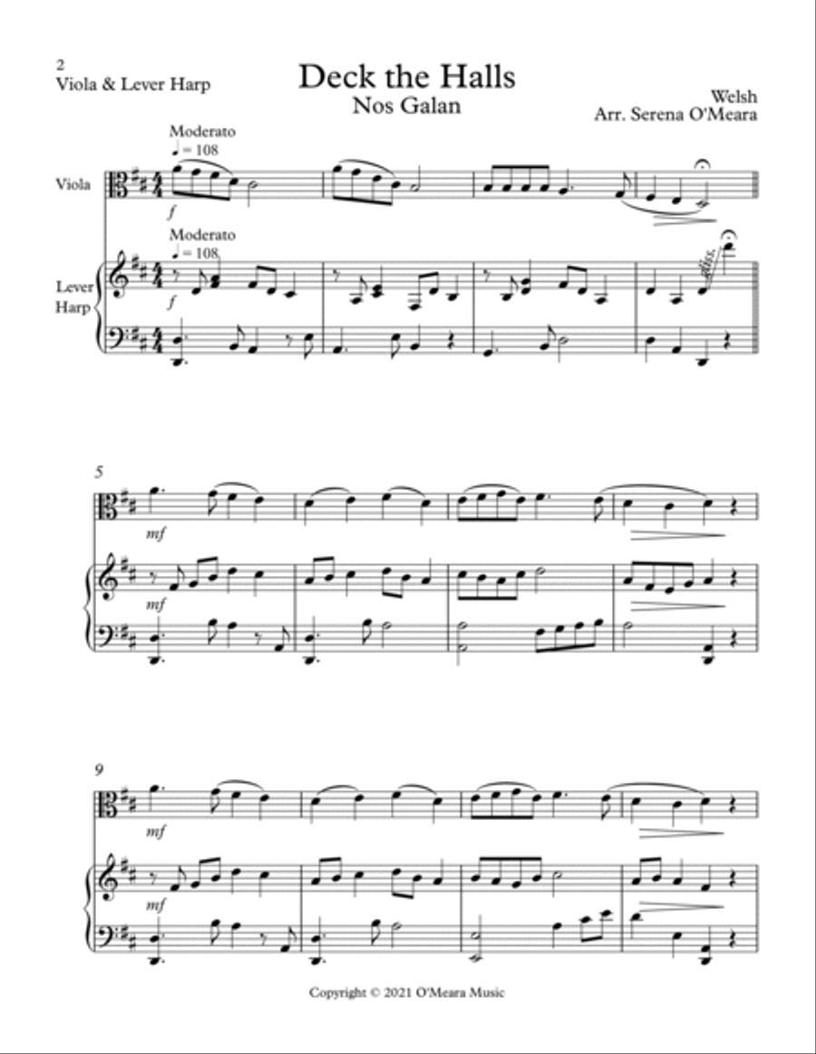 Deck The Halls, Duet for Viola and Lever Harp image number null