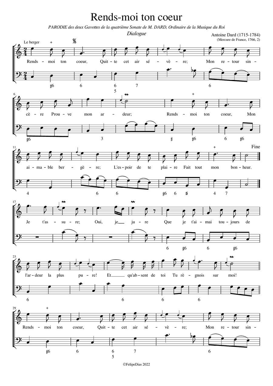 Rends-moi ton coeur Voice Solo scores gallery preview page 1