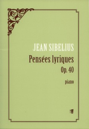 Book cover for Pensees Lyriques Op. 40