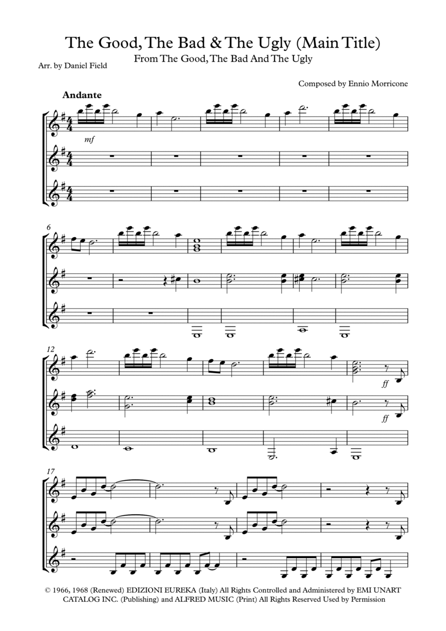 The Good, The Bad And The Ugly (Main Title) Classical Guitar scores gallery preview page 1
