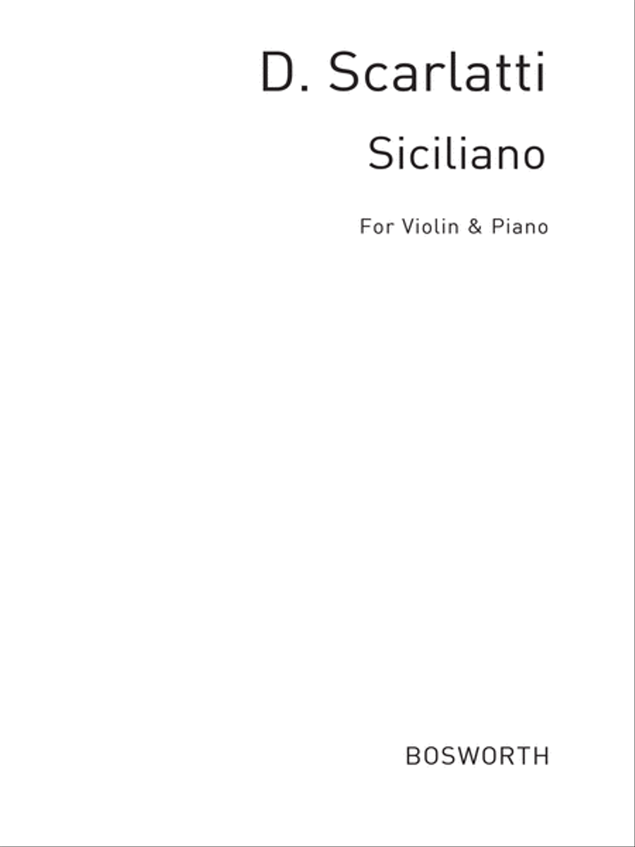 Domenico Scarlatti: Siciliano For Violin And Piano Violin Solo scores gallery preview page 1