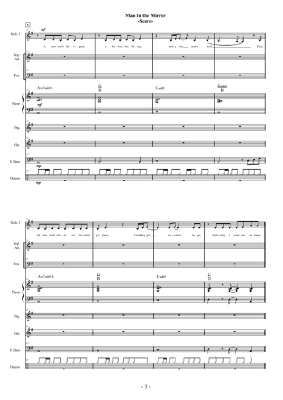 Man In The Mirror 4-Part scores gallery preview page 3