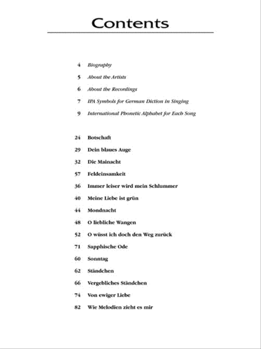 Johannes Brahms: 15 Selected Songs Low Voice scores gallery preview page 3