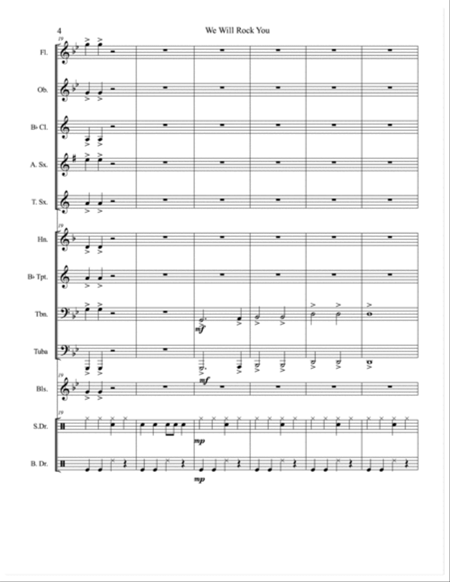 We Will Rock You Small Ensemble scores gallery preview page 4