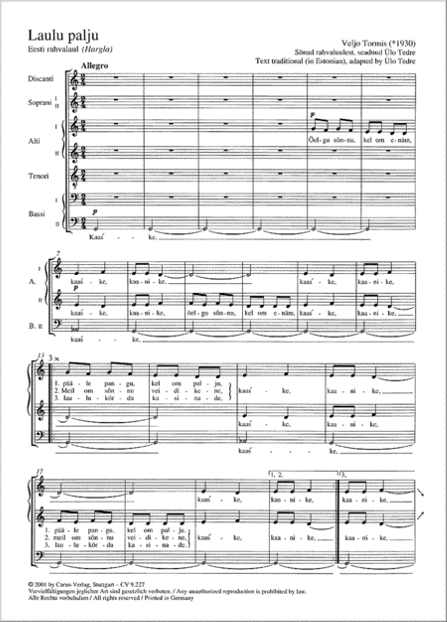 Heaps of Songs SSAATTBB scores gallery preview page 1