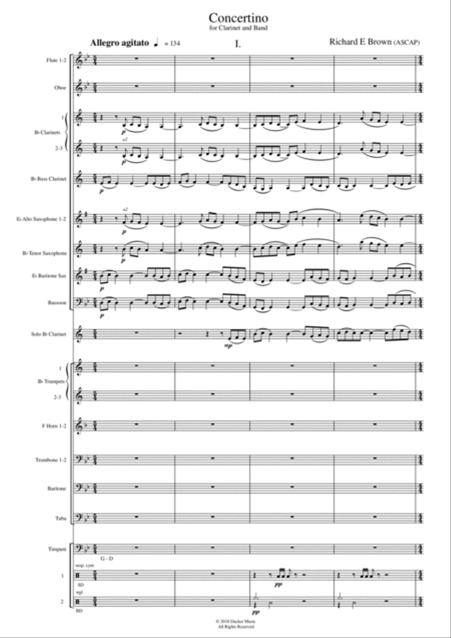 Concertino for Clarinet and Band Concert Band scores gallery preview page 3