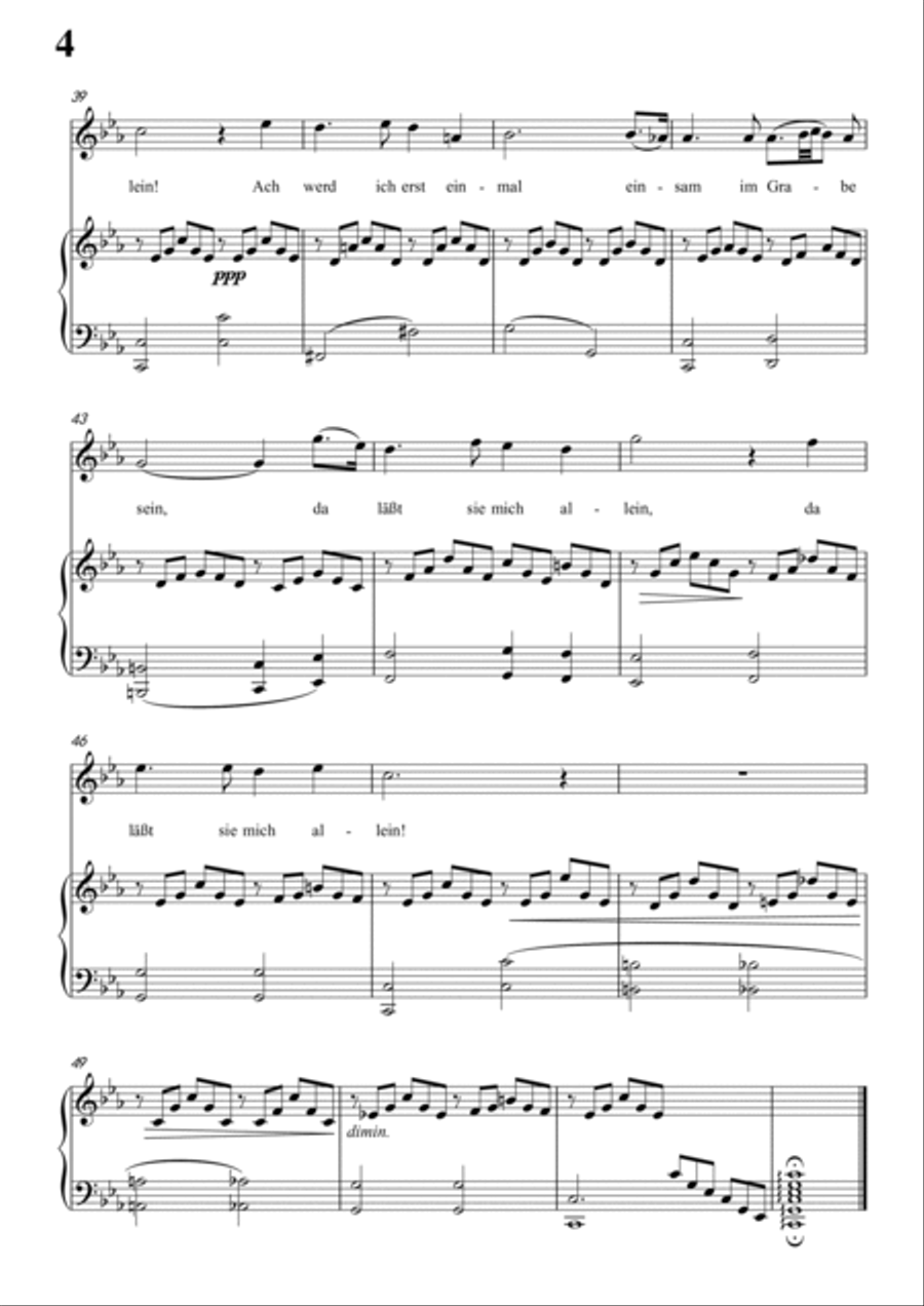 Schubert-Gesänge des Harfners,Op.12 No.1 in c minor,for Vocal and Piano Voice scores gallery preview page 5