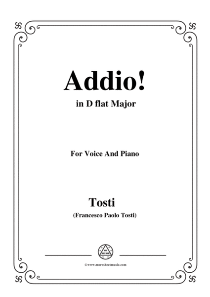Tosti-Addio! In D flat Major,for Voice and Piano image number null