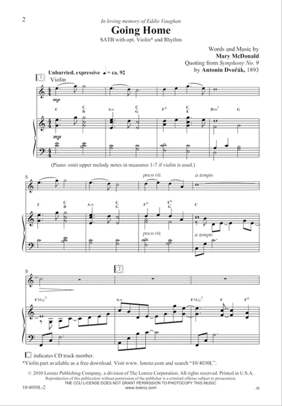 Going Home 4-Part scores gallery preview page 3