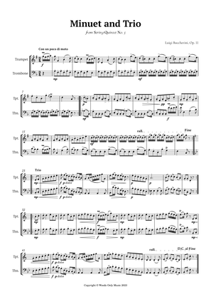 Minuet by Boccherini for Trumpet and Trombone Duet