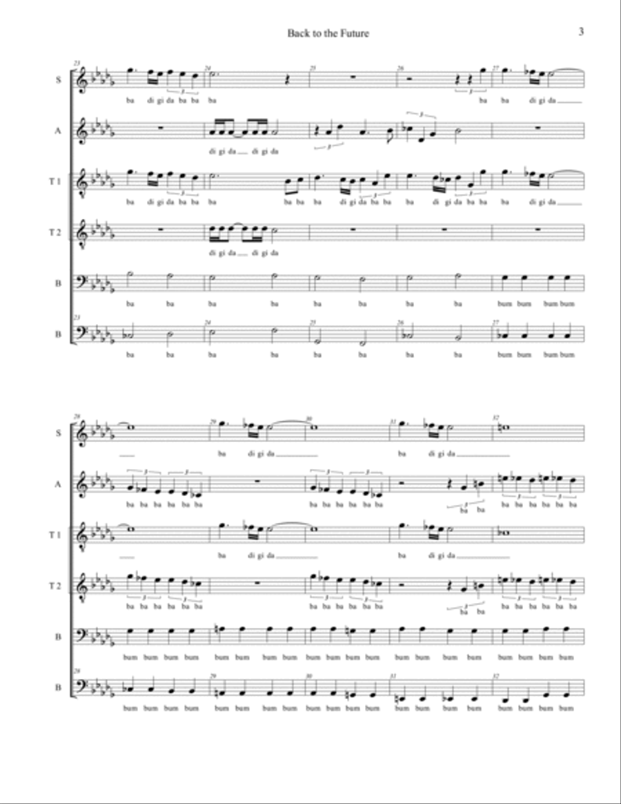 Back To The Future Overture Divisi scores gallery preview page 3
