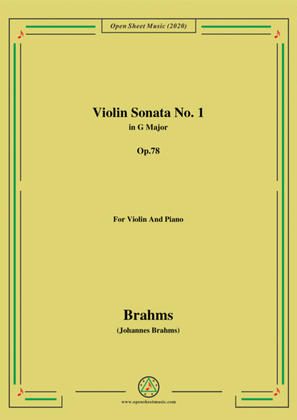 Brahms-Violin Sonata No.1,in G Major,Op.78,for Violin and Piano