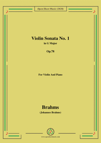 Brahms-Violin Sonata No.1,in G Major,Op.78,for Violin and Piano image number null