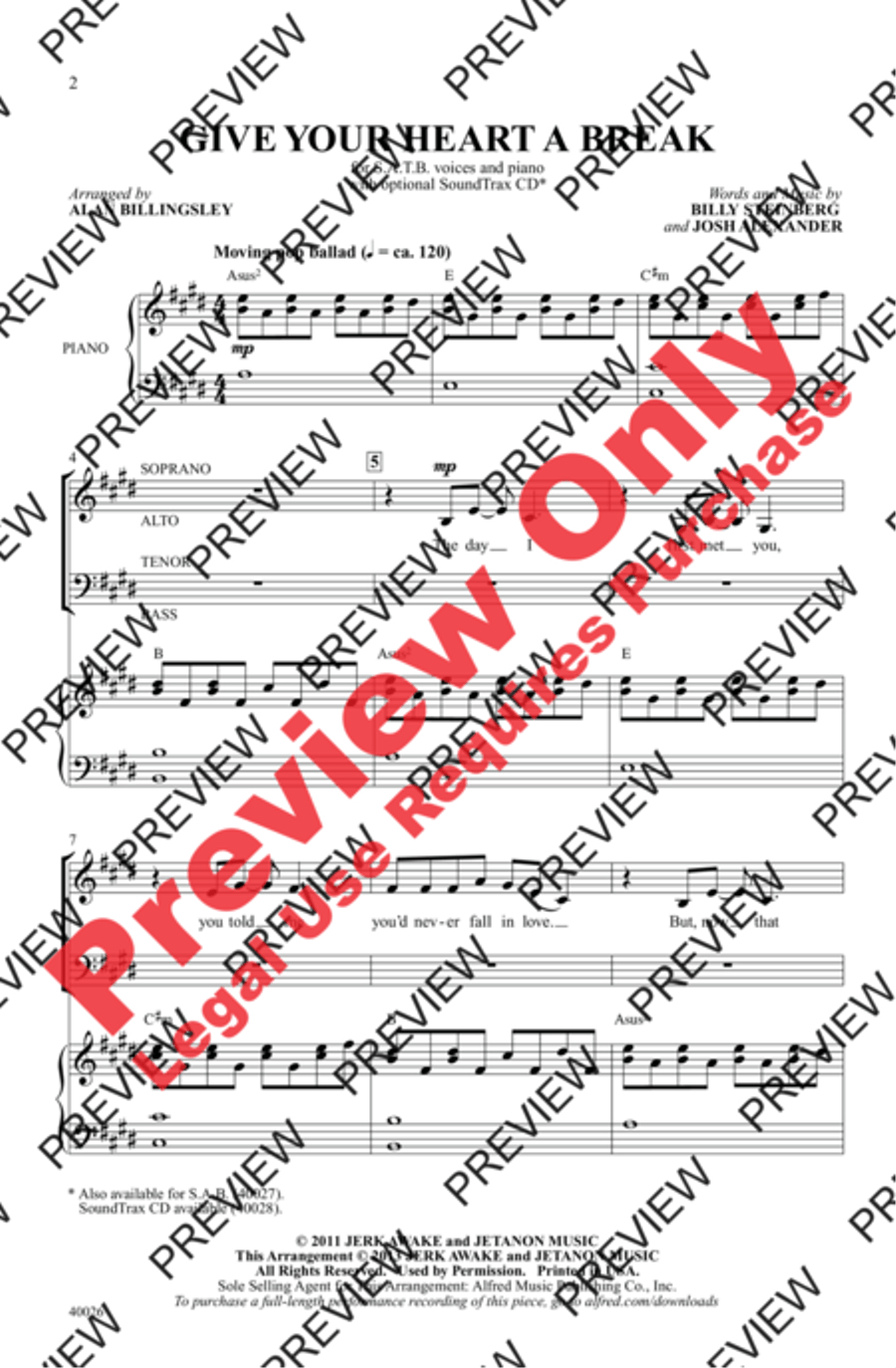 Give Your Heart a Break - SoundTrax CD (CD only) Choir scores gallery preview page 2