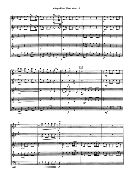 Allegro From Water Music - Full Score