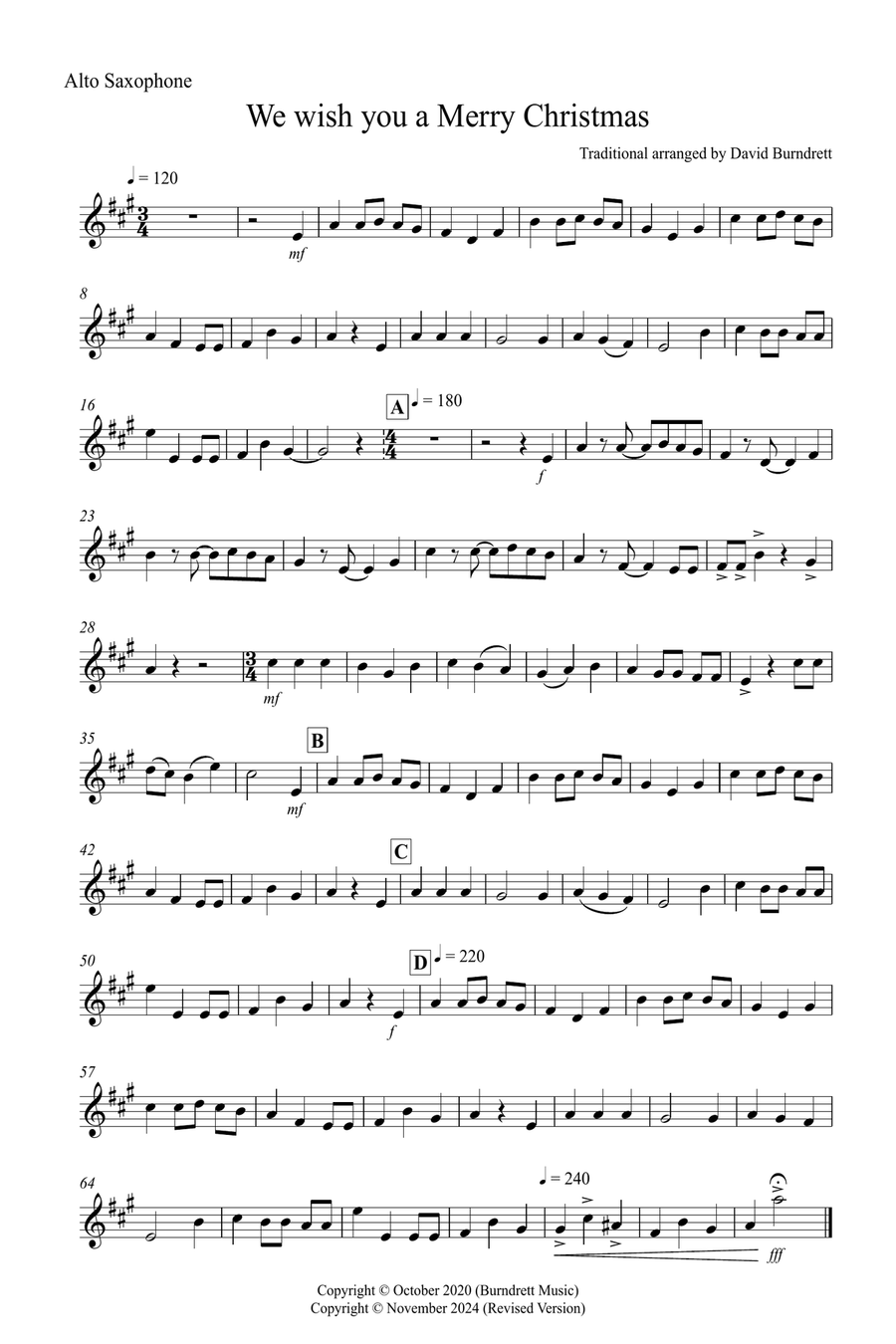 We Wish You a Merry Christmas for Alto Saxophone and Bassoon Duet Woodwind Duet scores gallery preview page 4