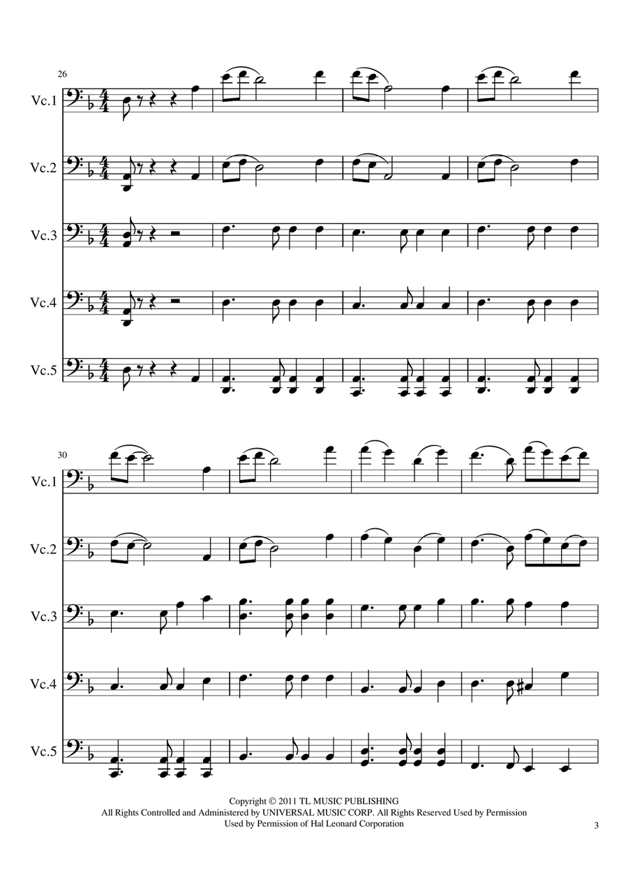 A Lannister Always Pays His Debts Cello Solo scores gallery preview page 3