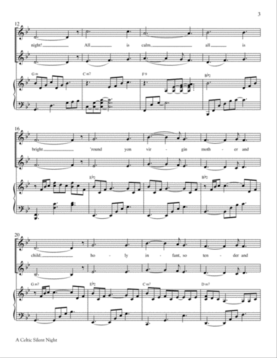 A Celtic Silent Night Choir scores gallery preview page 3