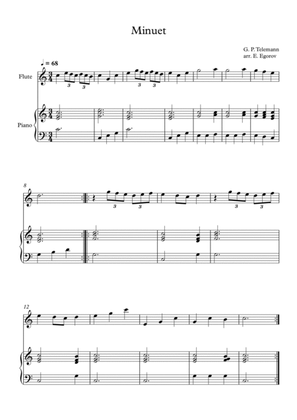 Minuet, Georg Philipp Telemann, For Flute & Piano