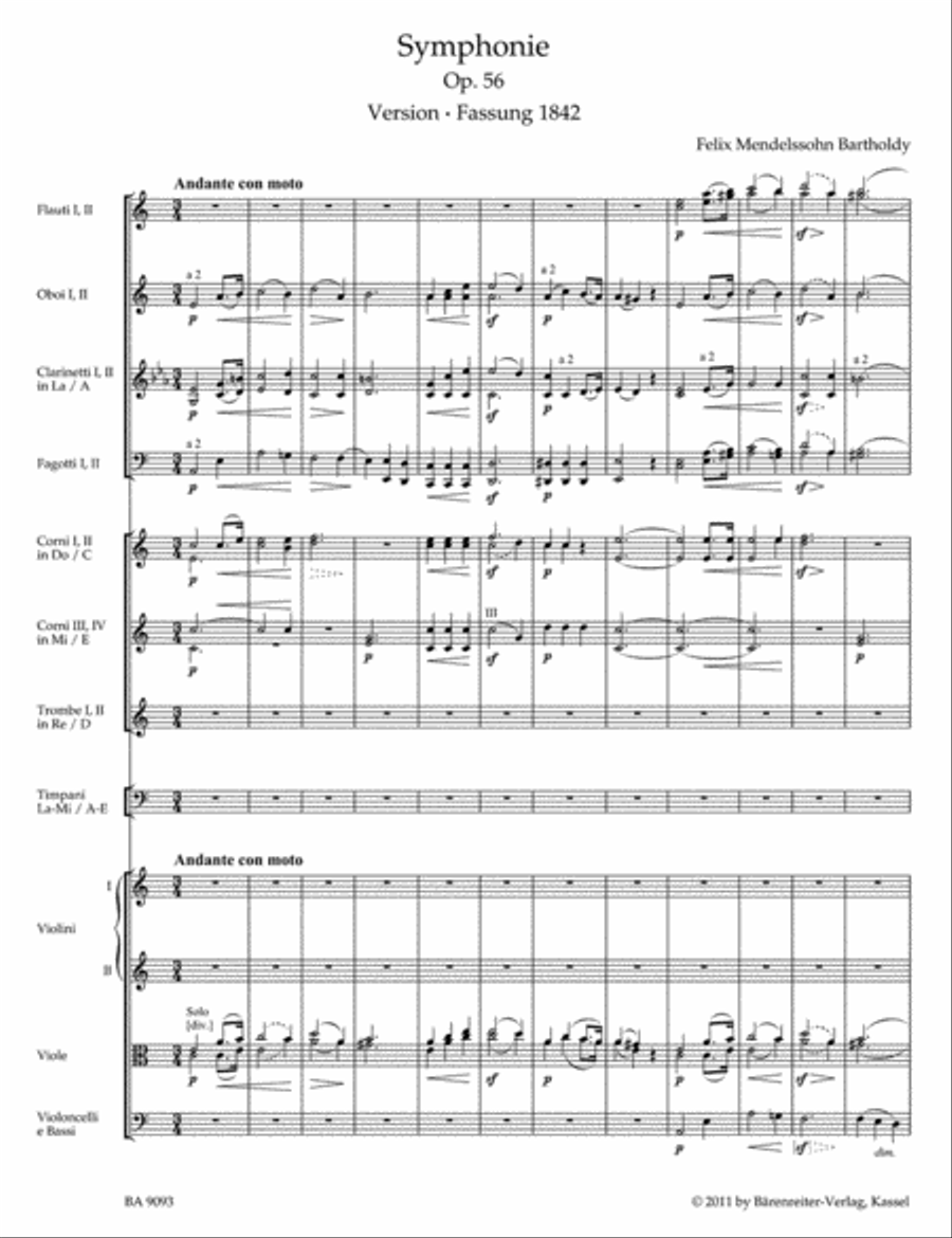 Symphony a-moll, Op. 56 'Scottish' Orchestra scores gallery preview page 2