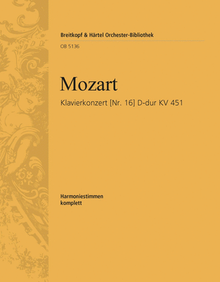 Piano Concerto [No. 16] in D major K. 451