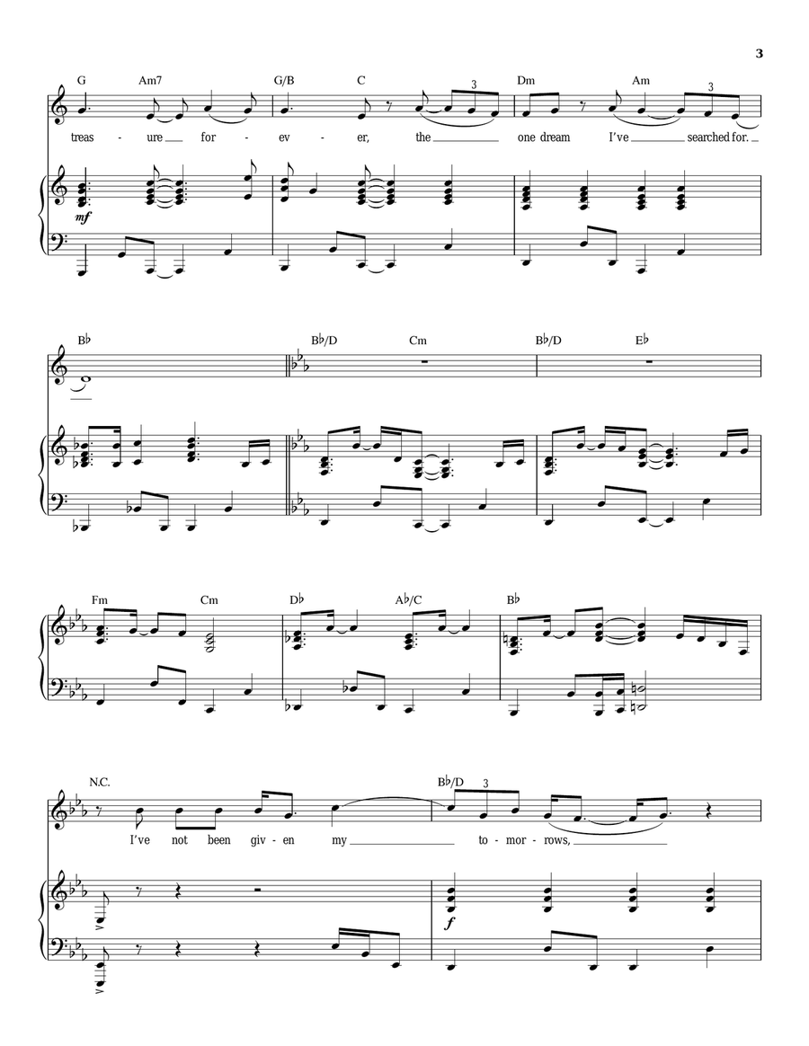 My Place Is With You Piano, Vocal scores gallery preview page 3