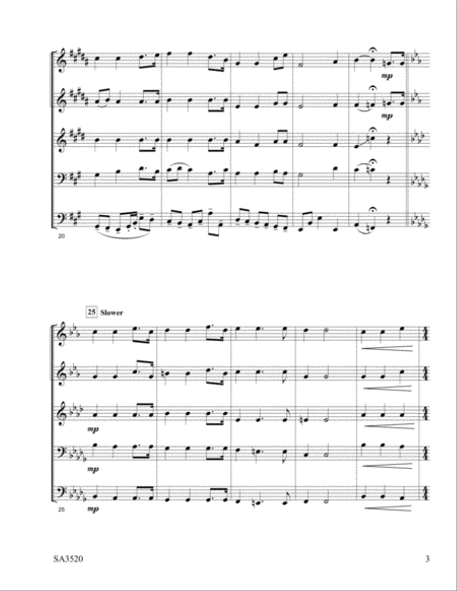 Praise The Savior, Ye Who Know Him Brass Quintet scores gallery preview page 3