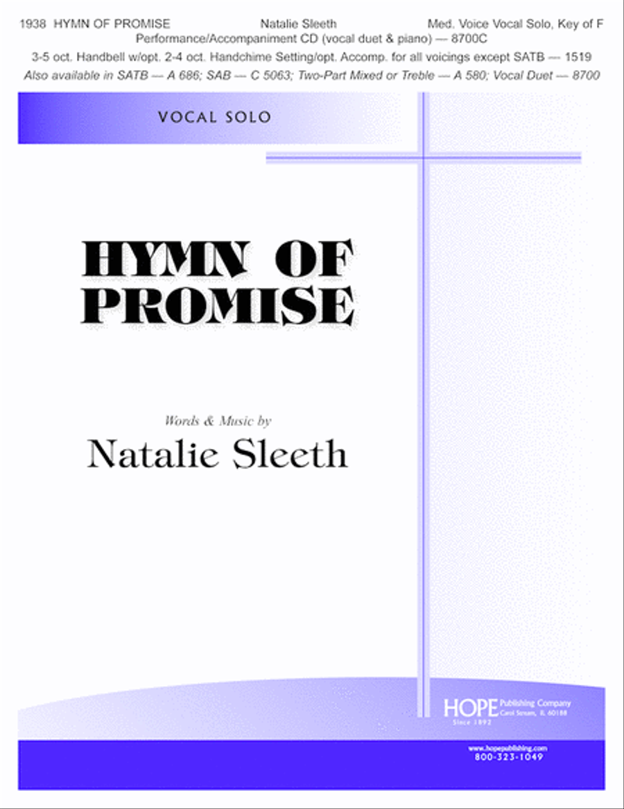 Hymn of Promise Medium Voice scores gallery preview page 1