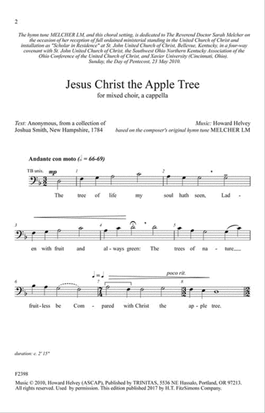 Jesus Christ the Apple Tree 4-Part scores gallery preview page 2