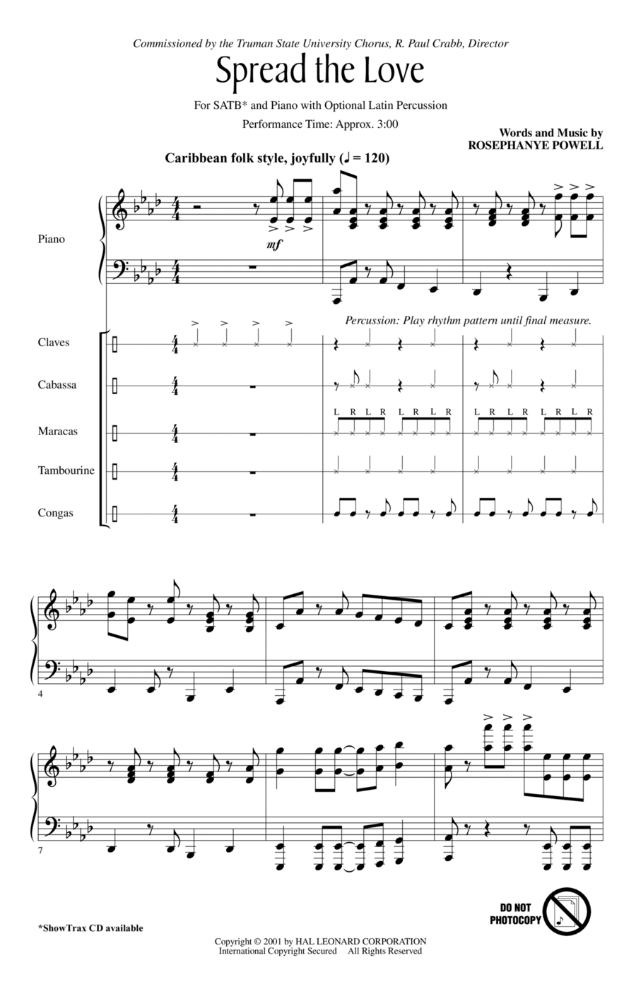 Spread The Love 4-Part scores gallery preview page 1