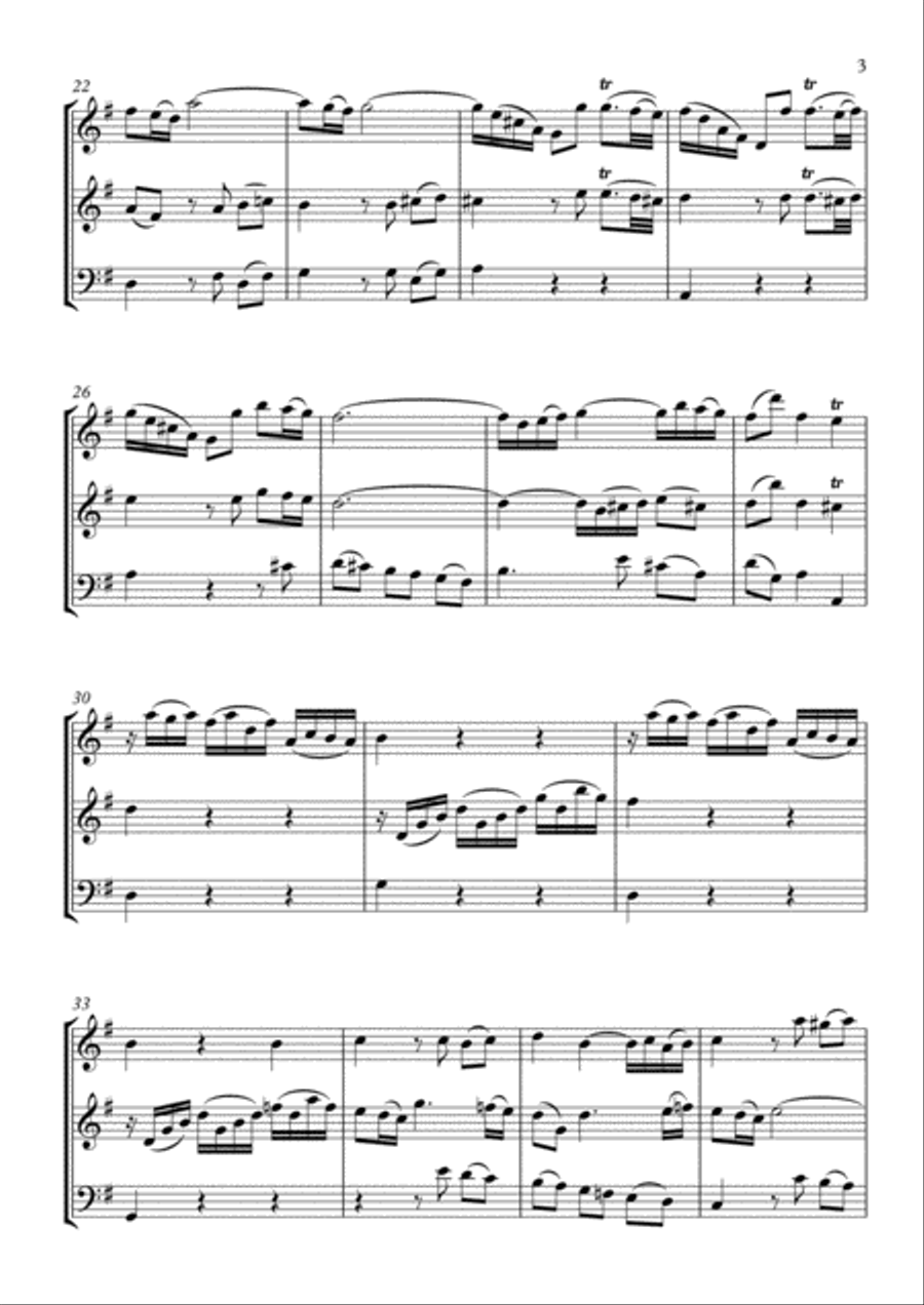 Trio Sonata No.12 Woodwind Trio scores gallery preview page 3