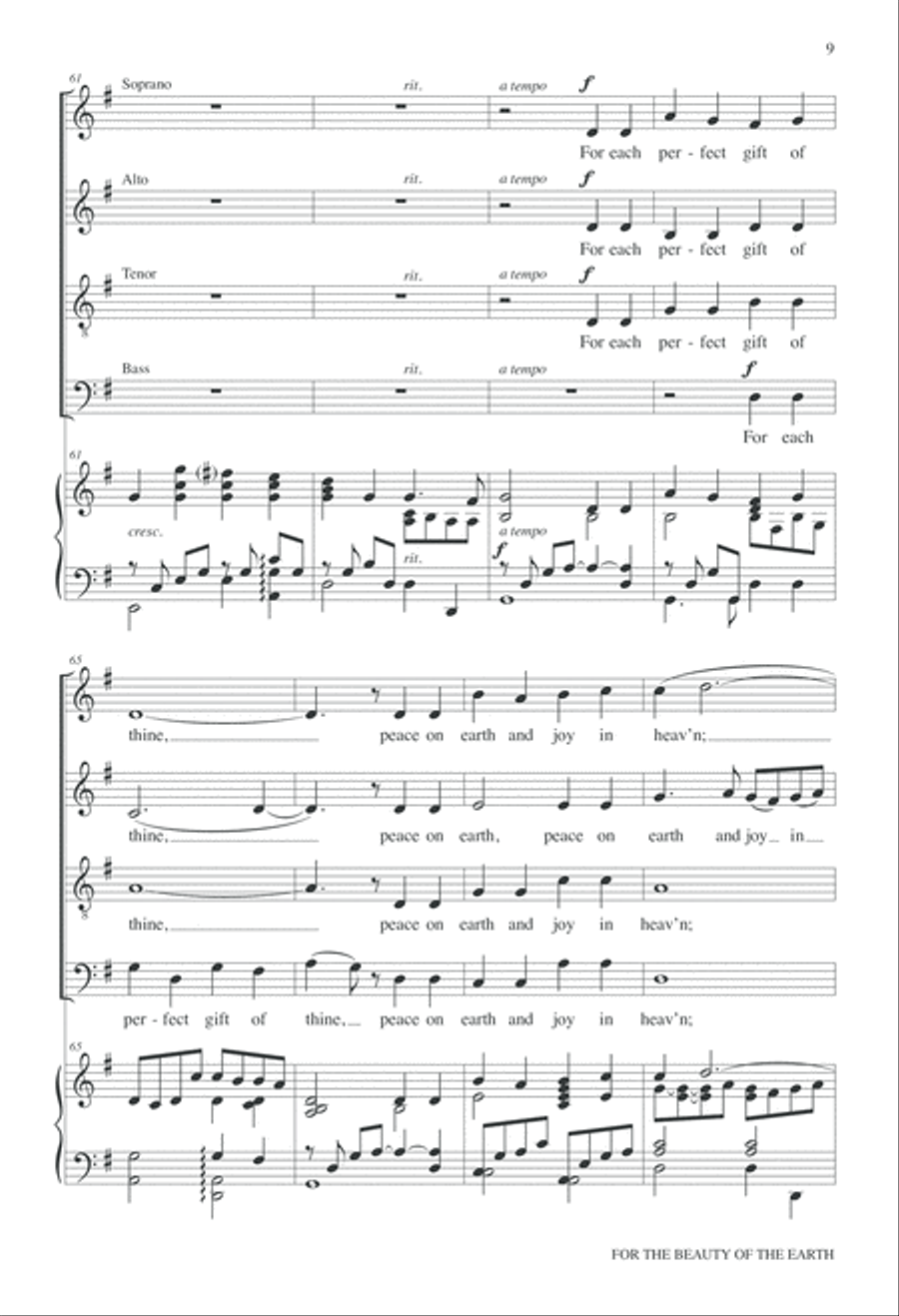For the Beauty of the Earth 4-Part scores gallery preview page 10