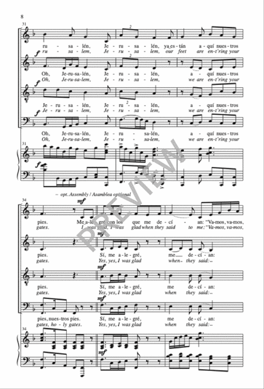 Me Alegré / I Was Glad 4-Part scores gallery preview page 9