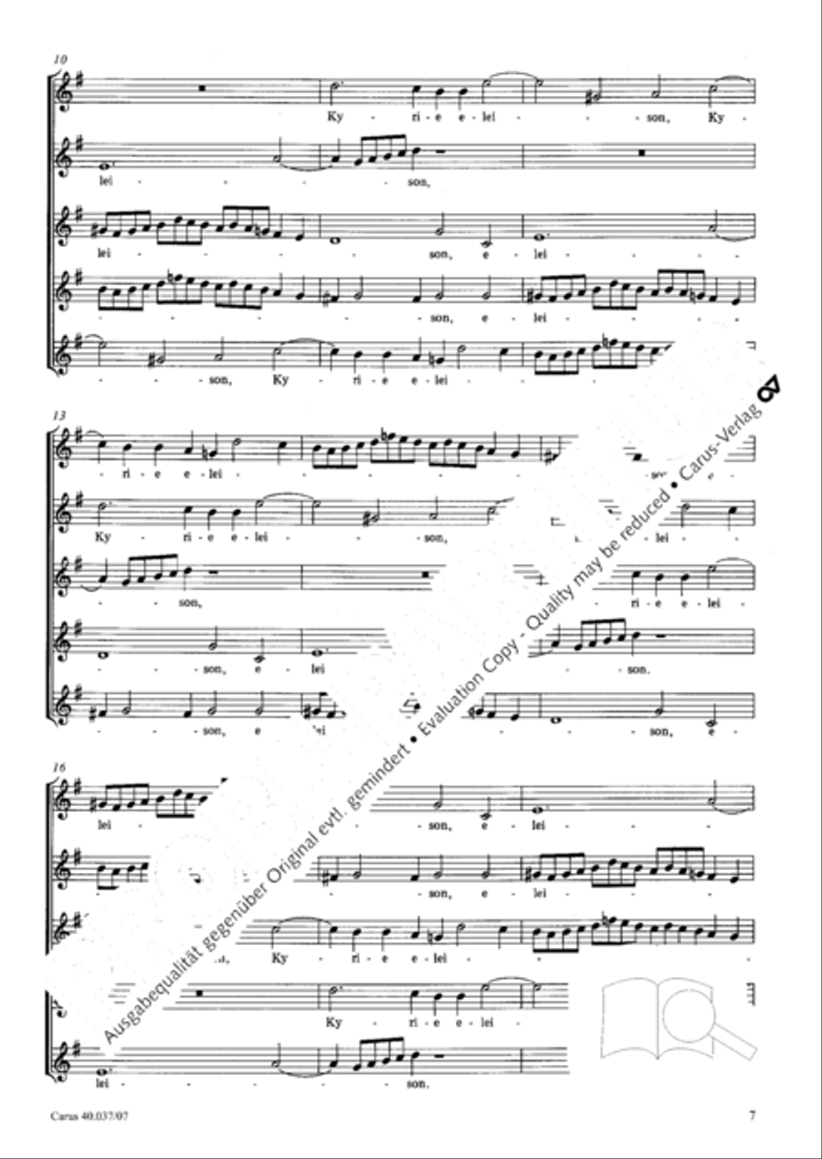 Kyrie in D minor 4-Part scores gallery preview page 8