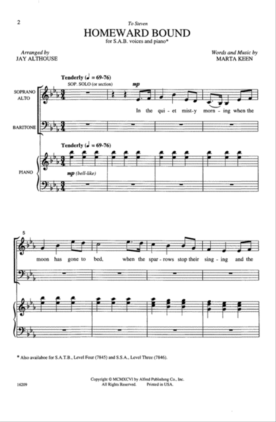 Homeward Bound Choir scores gallery preview page 1