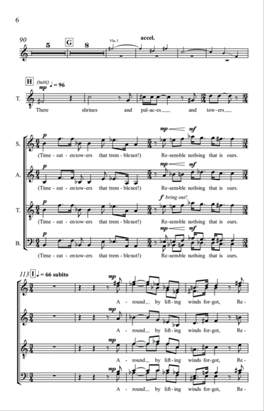 The City In the Sea: Choral Tone Poem 4-Part scores gallery preview page 6