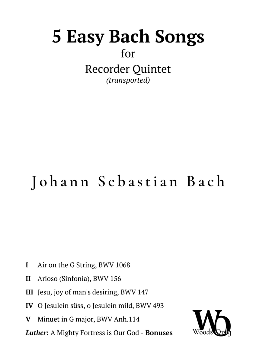 5 Famous Songs by Bach for Recorder Quintet image number null