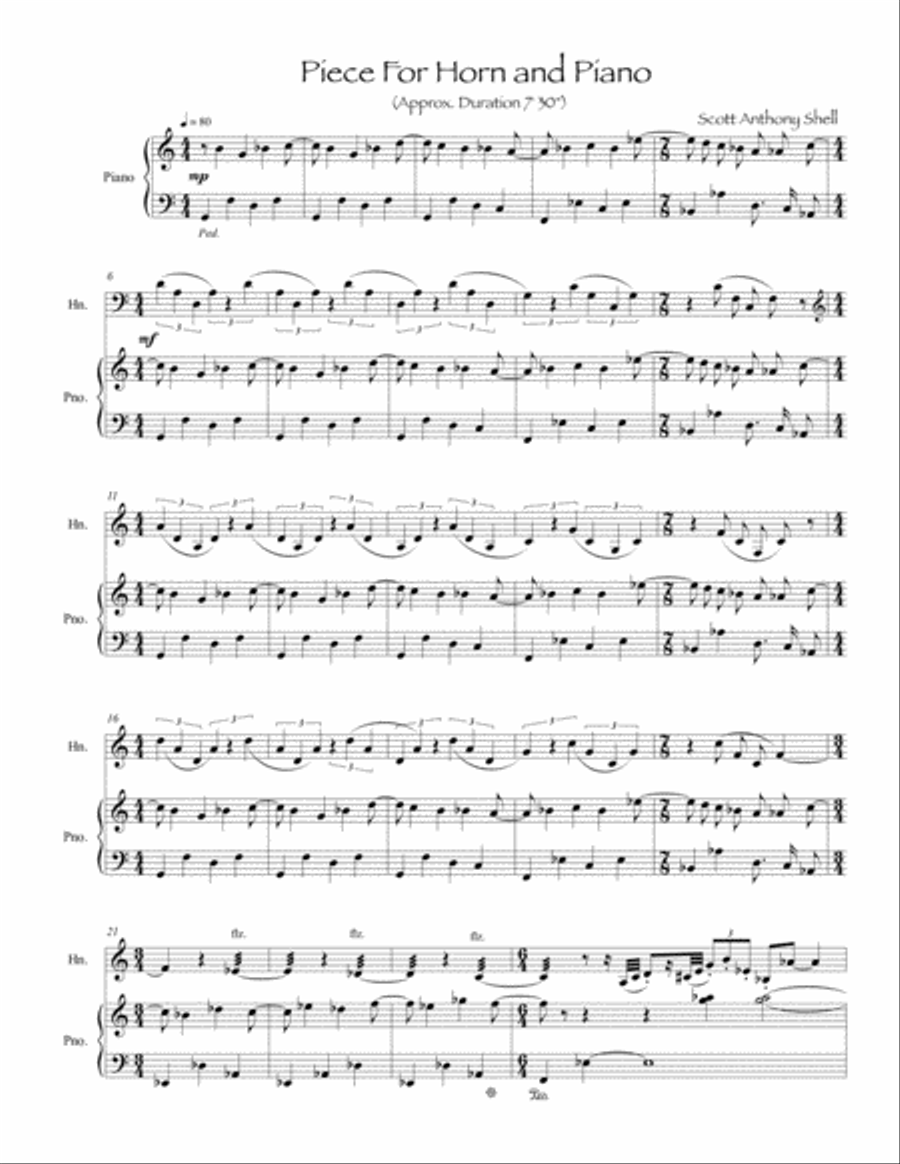 Piece for Horn and Piano Horn scores gallery preview page 2