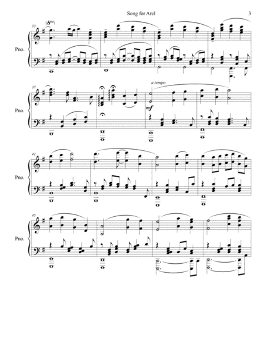 Song For Arel Piano Solo scores gallery preview page 3