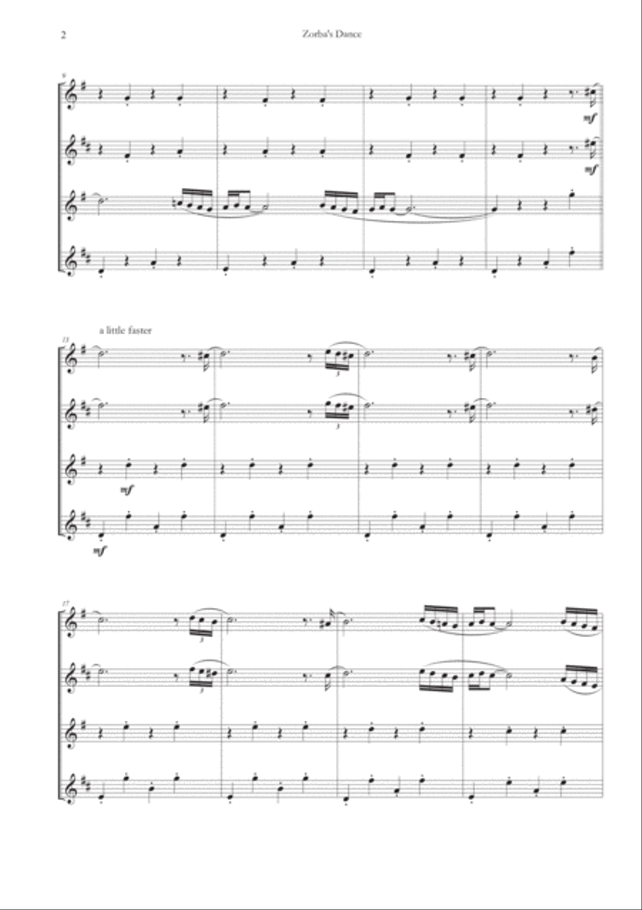 Zorbas Dance Woodwind Quartet scores gallery preview page 4
