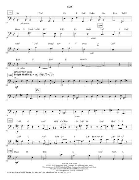 Newsies (Choral Medley) - Bass