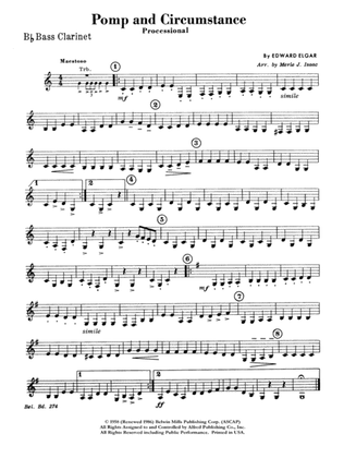 Pomp and Circumstance, Op. 39, No. 1 (Processional): B-flat Bass Clarinet