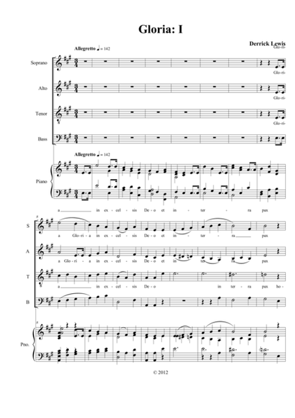Gloria, Part 1 for SATB. image number null