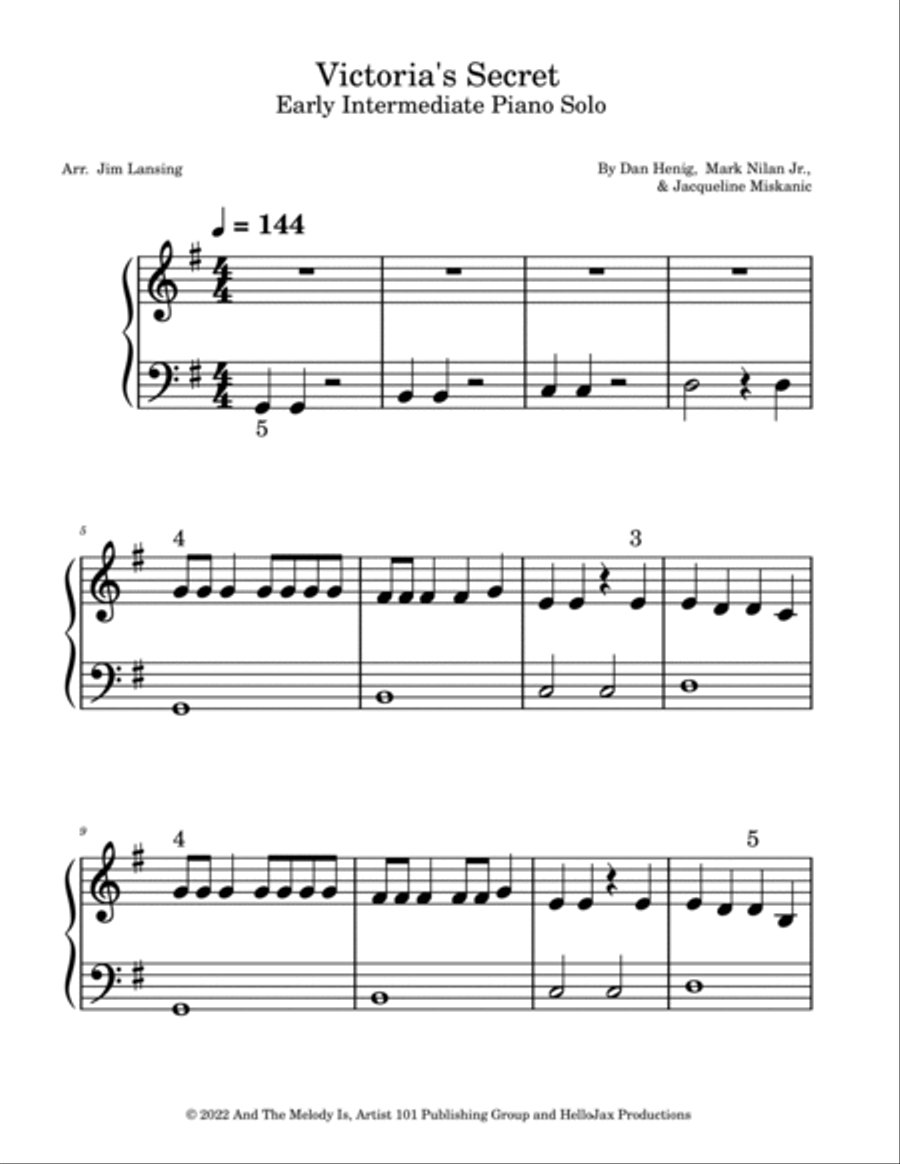 Victoria's Secret Piano Method scores gallery preview page 2