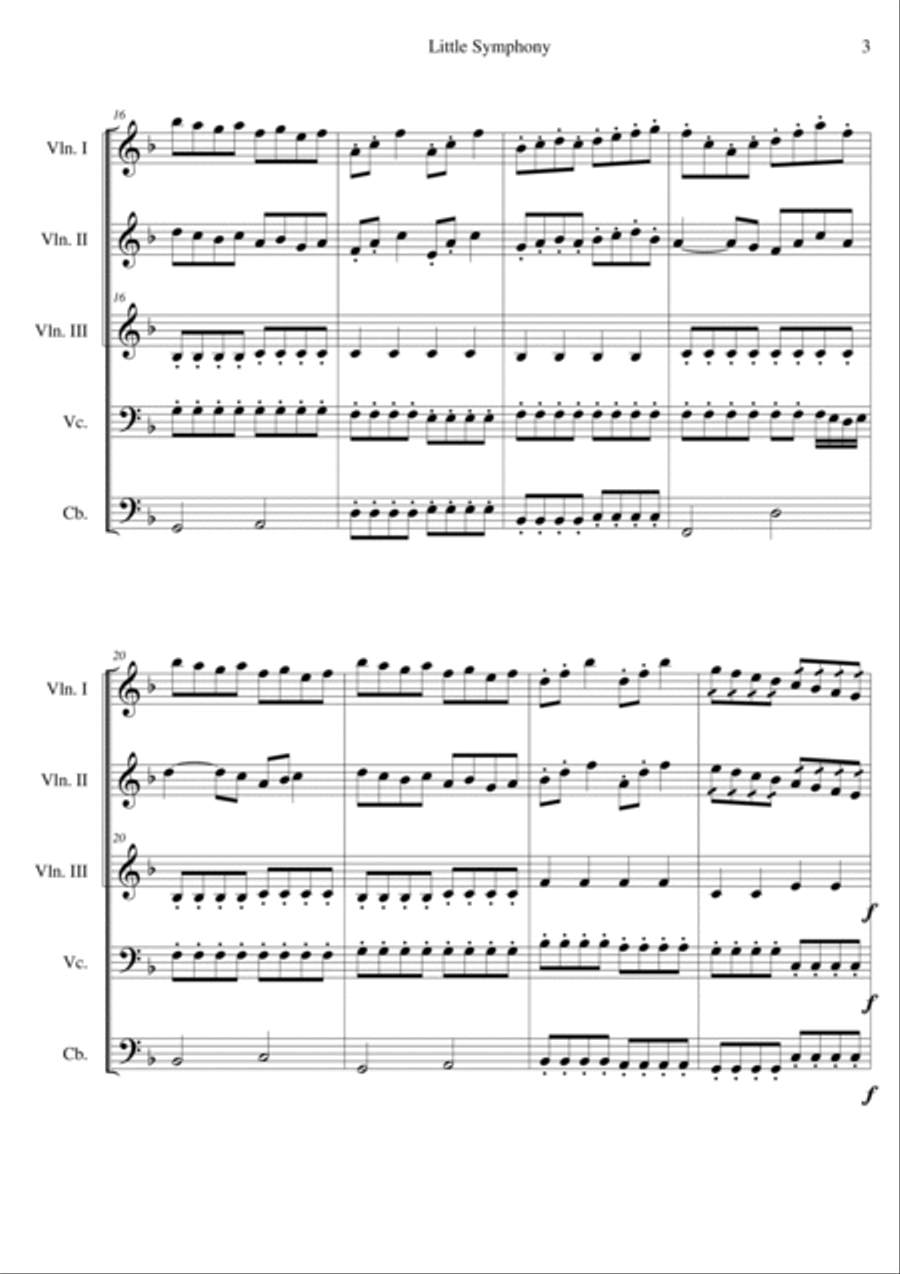 Little Symphony for Beginning String Orchestra String Orchestra scores gallery preview page 3
