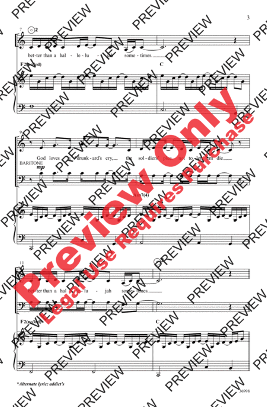 Better Than a Hallelujah 3-Part scores gallery preview page 3